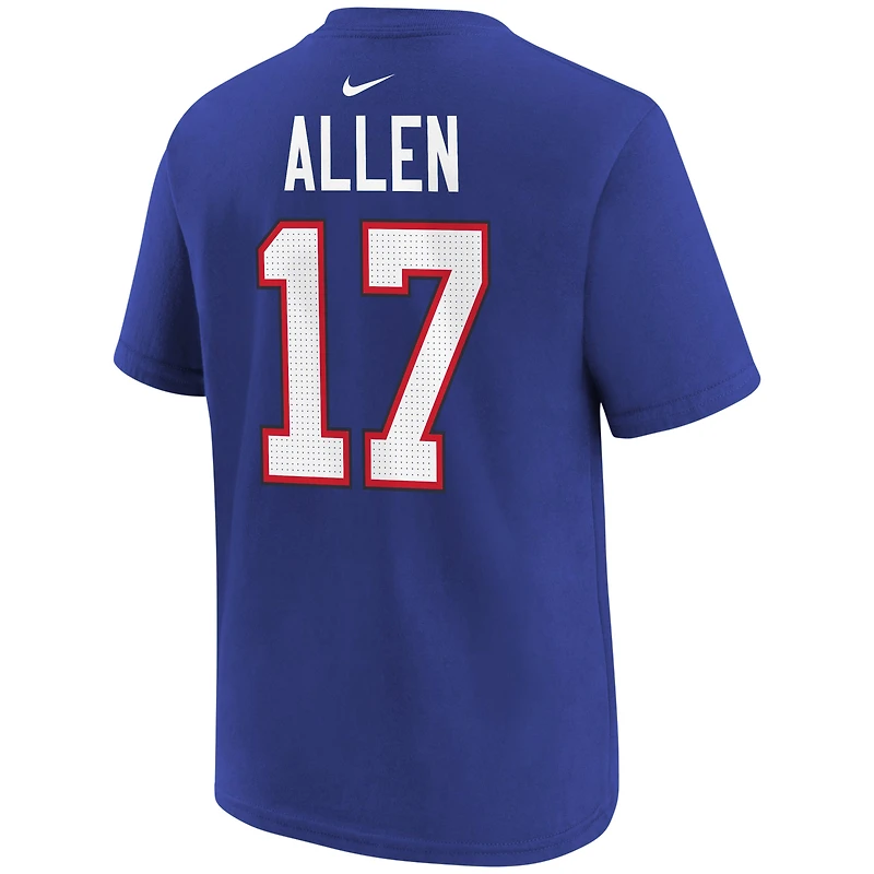 Preschool Nike Josh Allen Royal Buffalo Bills Player Name & Number T-Shirt