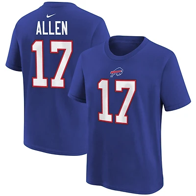 Preschool Nike Josh Allen Royal Buffalo Bills Player Name & Number T-Shirt