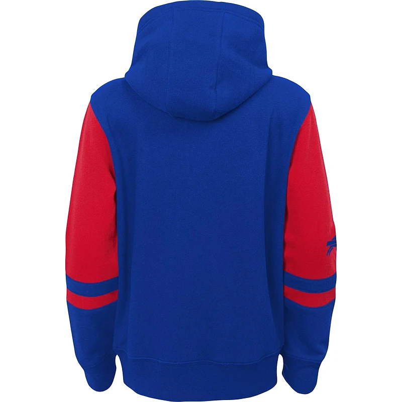 Sweat à capuche entièrement zippé blocs de couleurs Royal Buffalo Bills Stadium pour enfants d'âge préscolaire