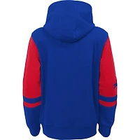 Sweat à capuche entièrement zippé blocs de couleurs Royal Buffalo Bills Stadium pour enfants d'âge préscolaire