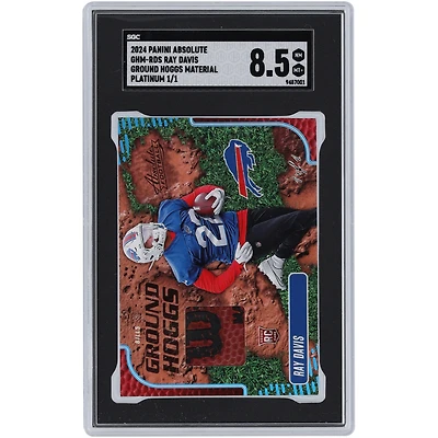 Ray Davis Buffalo Bills 2024 Panini Absolute Platinum Ground Hoggs Wilson Logo Football Relic #GHM-RDS #1/1 SGC Authentifiée 8.5 Rookie Card