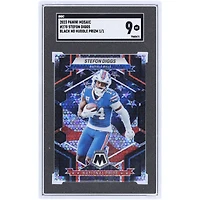 Stefon Diggs Buffalo Bills 2023 Panini Mosaic Black No Huddle Prizm #270 #1/1 SGC Authenticated 9 Card