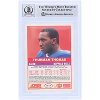 Thurman Thomas Buffalo Bills dédicacé 1989 Score #211 Beckett Fanatics a été témoin d'une carte de recrue authentifiée 9/10 avec inscription « HOF 07 »