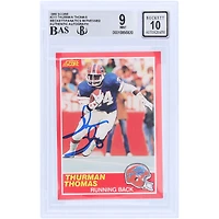 Thurman Thomas Buffalo Bills dédicacé 1989 Score #211 Beckett Fanatics vu authentifié 9/10 Rookie Card
