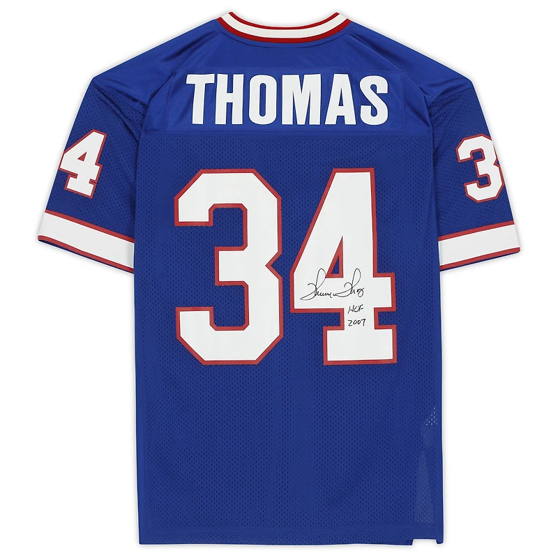 Thurman Thomas Buffalo Bills Autographed Blue Mitchell & Ness Authentic Jersey with "HOF 2007" Inscription