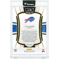 Carte de recrue T.J. Sanders Buffalo Bills 2025 Panini Select Gold Velocity Prizm n° 185 n° 4/10