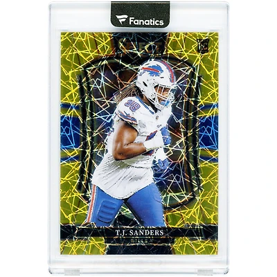 Carte de recrue T.J. Sanders Buffalo Bills 2025 Panini Select Gold Velocity Prizm n° 185 n° 4/10