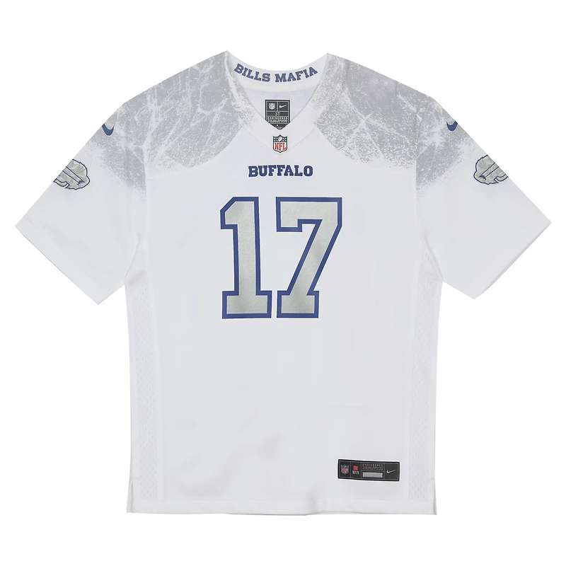 Maillot Nike Josh Allen blanc Buffalo Bills 2025 Rivalries Collection Game pour tout-petit