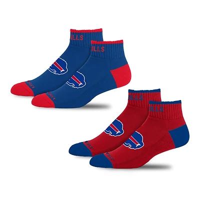 Unisex For Bare Feet  Buffalo Bills Front and Center 2-Pack Ankle Socks Set