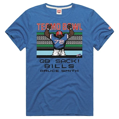 Unisex Homage Bruce Smith Royal Buffalo Bills Tecmo Bowl Retired Player Graphic Tri-Blend T-Shirt