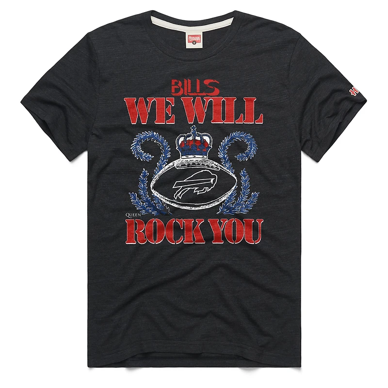 Unisex Homage Charcoal Buffalo Bills 2026 NFL Schedule Queen Tri-Blend T-Shirt