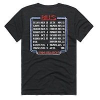 Unisex Homage Charcoal Buffalo Bills 2026 NFL Schedule Queen Tri-Blend T-Shirt