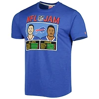 Unisex Homage Josh Allen & Stefon Diggs Heather Royal Buffalo Bills NFL Jam Tri-Blend T-Shirt