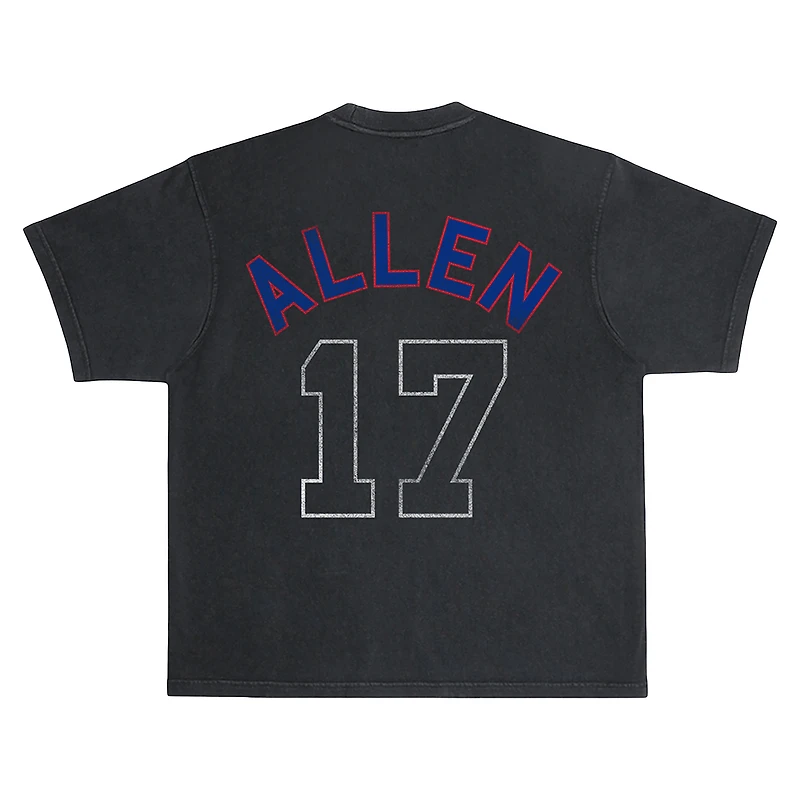 Unisex Peace Collective Josh Allen Black Buffalo Bills Heavyweight Garment Dyed Player T-Shirt