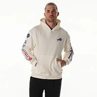 Sweat à capuche unisexe en polaire manches graphiques empilées Buffalo Bills crème The Wild Collective