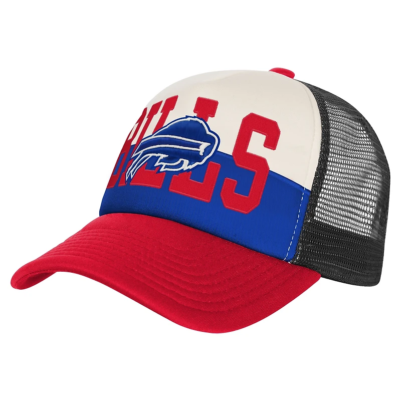 White/Red Buffalo Bills Modern Fan Trucker Adjustable Hat