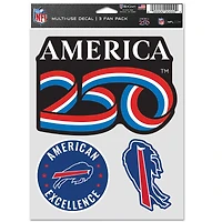 WinCraft Buffalo Bills America 250 5.5" x 7.75" Three-Piece Fan Decal Set