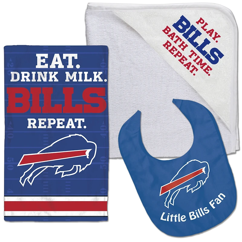 Pack d'accessoires pour bébé trois pièces WinCraft Buffalo Bills