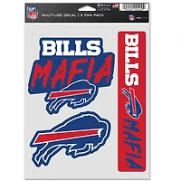 Ensemble de trois autocollants pour supporters des Buffalo Bills de WinCraft