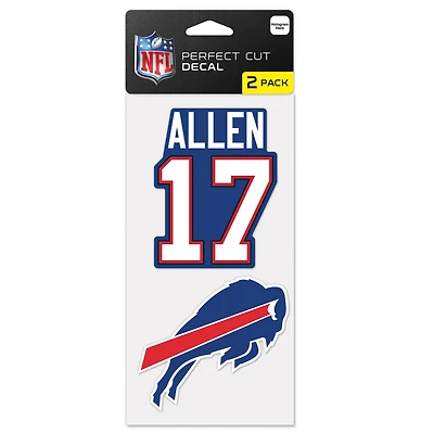WinCraft Josh Allen Buffalo Bills Perfect Cut - Pack de 2 autocollants