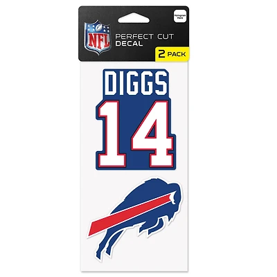 WinCraft Stefon Diggs Buffalo Bills Perfect Cut 2-Pack Player - Decal Set