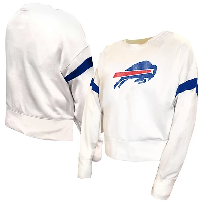 Women's Fanatics  White Buffalo Bills Plus Fleece Pullover Sweatshirt