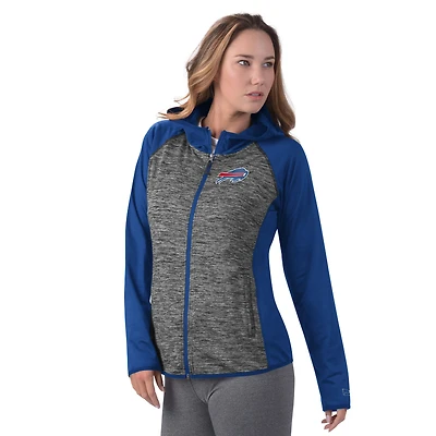 Women's MSX by Michael Strahan  Royal Buffalo Bills Leslie Space Dyed Raglan Full-Zip Jacket