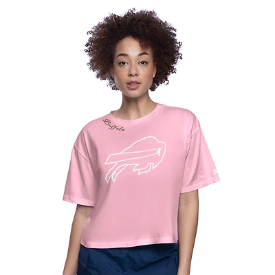 Women's Starter  Pink Buffalo Bills Play the Ball Cropped T-Shirt