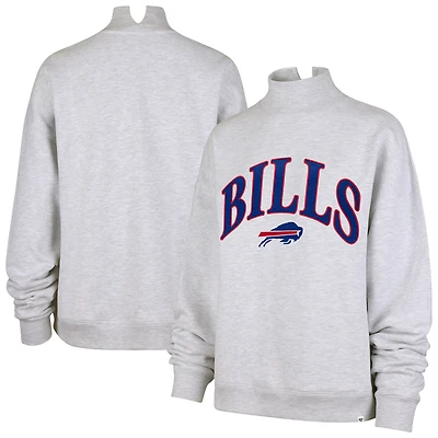 Women's '47 Heather Gray Buffalo Bills Vantage Mock Neck Pullover Sweatshirt