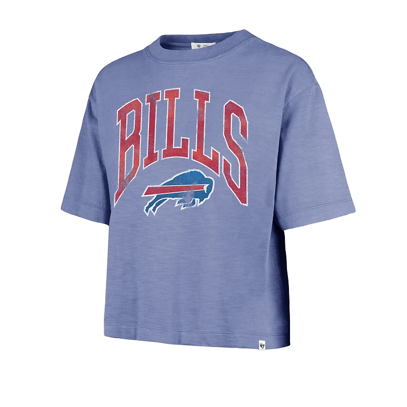 T-shirt court en coton flammé Royal Buffalo Bills '47 pour femmes