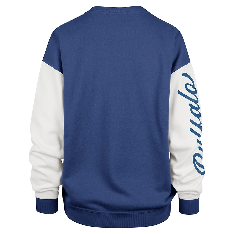 Women's '47  Royal Buffalo Bills Double Header Rise Andie Pullover Sweatshirt