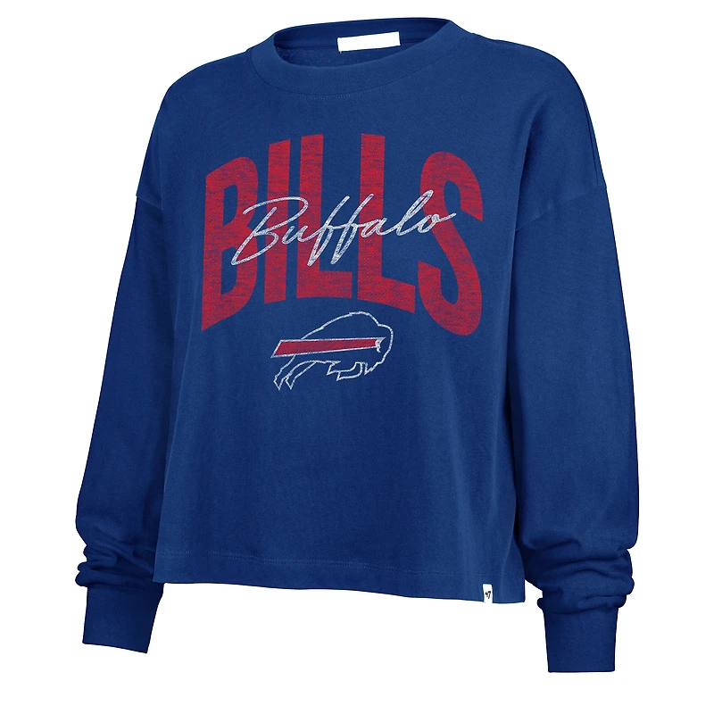 Women's '47 Royal Buffalo Bills Muse Sydney Long Sleeve Cropped T-Shirt