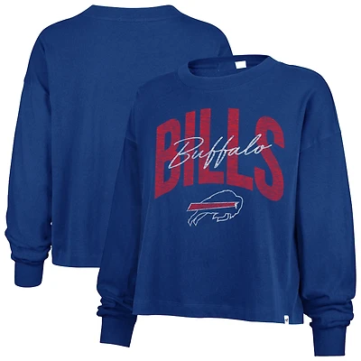 Women's '47 Royal Buffalo Bills Muse Sydney Long Sleeve Cropped T-Shirt
