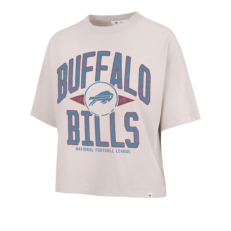 Women's '47  Sand Buffalo Bills Windthrow Ravine Cropped T-Shirt