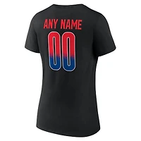 Women's Black Buffalo Bills Home Field Pop Personalized Name & Number V-Neck T-Shirt