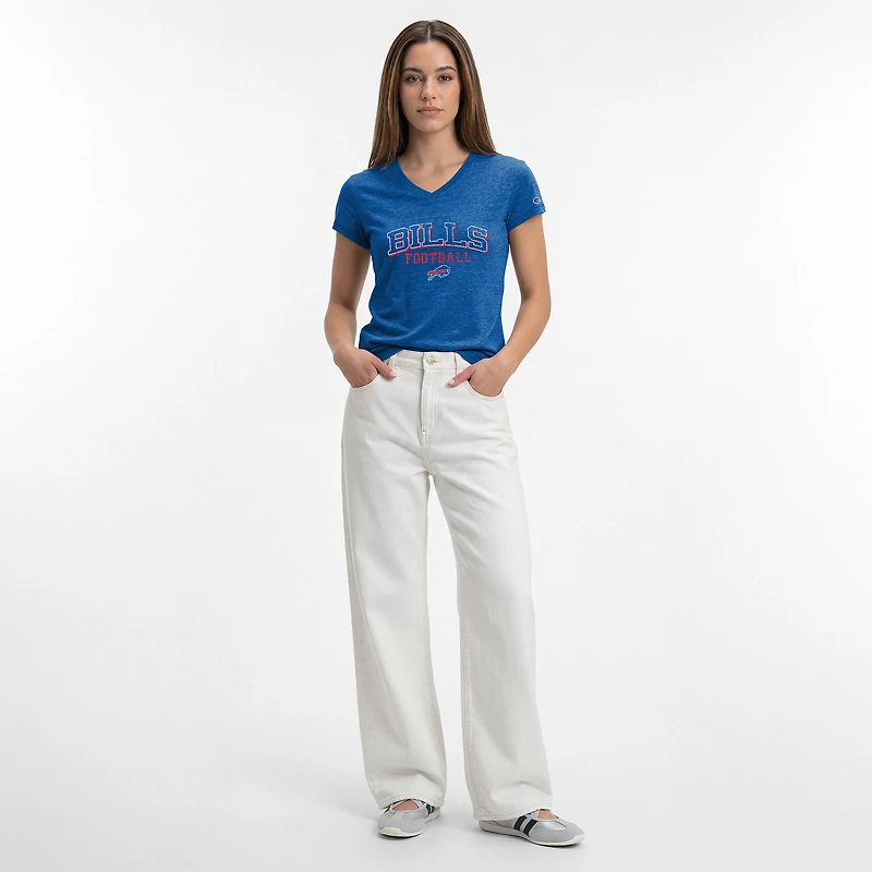 Women's Champion Royal Buffalo Bills Triumph Tri-Blend V-Neck T-Shirt