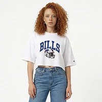Women's Champion  White Buffalo Bills Boyfriend Cropped T-Shirt