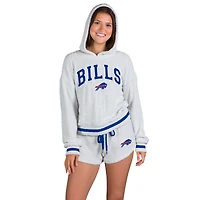 Ensemble sweat à capuche et short manches longues Whitley gris Buffalo Bills pour femme Concepts Sport