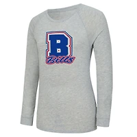 Women's Concepts Sport  Heather Gray/Royal Buffalo Bills Regulate Plaid Long-Sleeve T-Shirt & Shorts Sleep Set