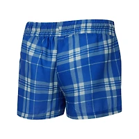 Women's Concepts Sport  Heather Gray/Royal Buffalo Bills Regulate Plaid Long-Sleeve T-Shirt & Shorts Sleep Set