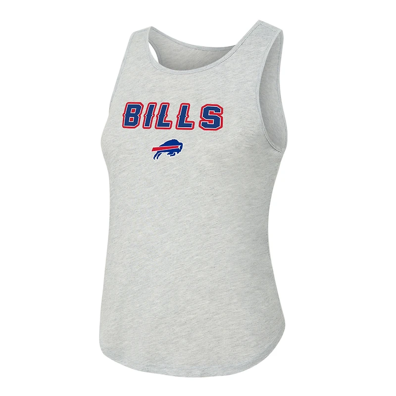 Women's Concepts Sport  Heather Gray/Royal Buffalo Bills Regulate Plaid Tank Top & Pants Sleep Set