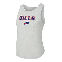 Women's Concepts Sport  Heather Gray/Royal Buffalo Bills Regulate Plaid Tank Top & Pants Sleep Set