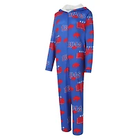 Combinaison en micropolaire à imprimé intégral et fermeture éclair intégrale pour femme Concepts Sport Royal Buffalo Bills Throwback Roadway