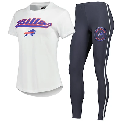 Women's Concepts Sport White/Charcoal Buffalo Bills Sonata Top & Leggings Sleep Set