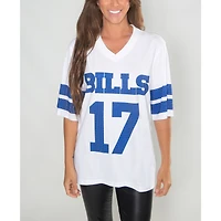 Women's Cuce Josh Allen White Buffalo Bills Crystal V-Neck Tunic