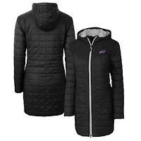 Manteau long et léger à capuche Rainier Primaloft Eco pour femme, coupe-vent buck, noir, Buffalo Bills
