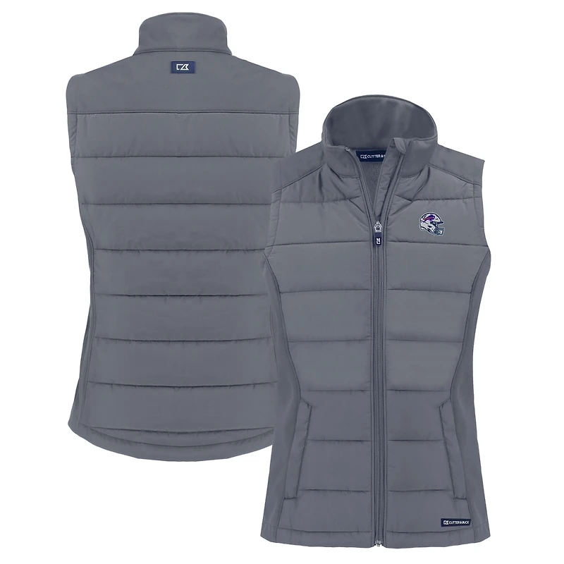 Gilet hybride Evoke en softshell recyclé entièrement zippé pour femme, coupe-vent et casque gris Buffalo Bills