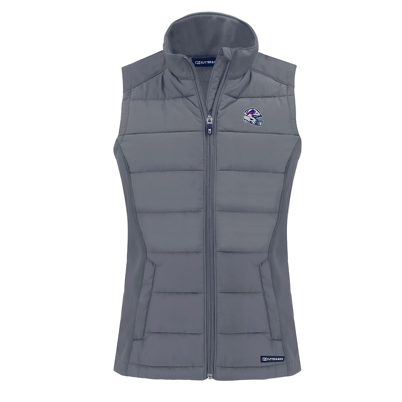 Gilet hybride Evoke en softshell recyclé entièrement zippé pour femme, coupe-vent et casque gris Buffalo Bills