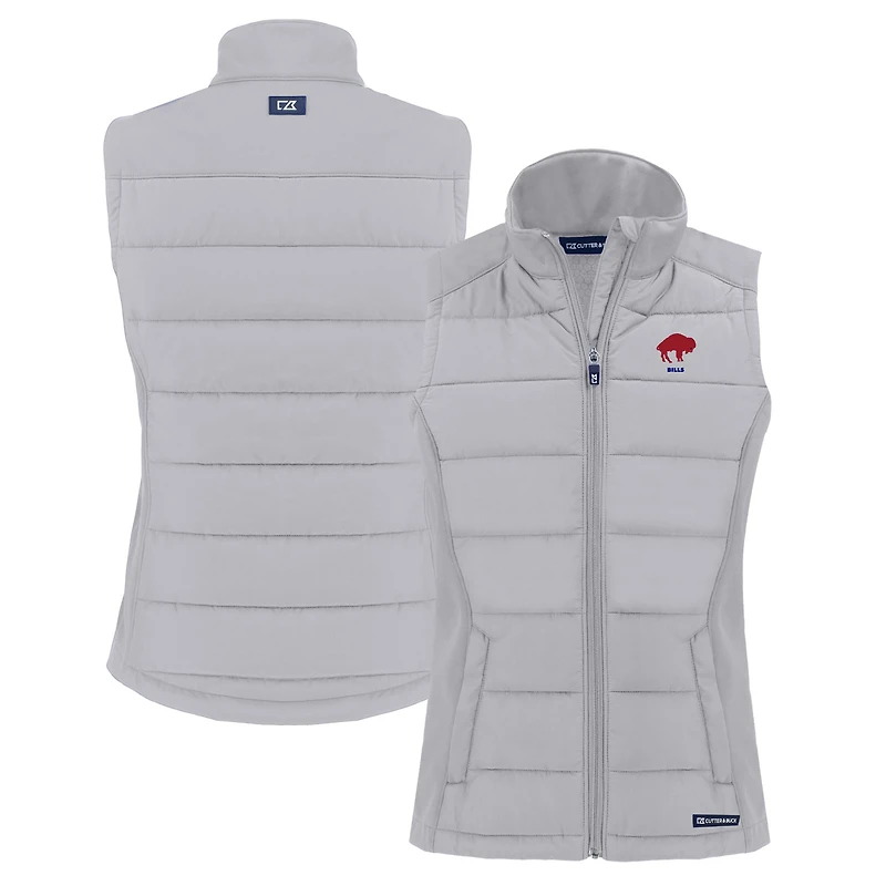Gilet zippé hybride écologique et souple pour femme, gris, Cutter & Buck, Buffalo Bills Throwback Evoke