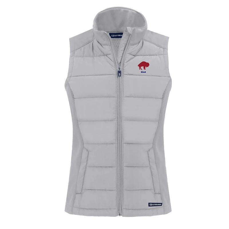 Gilet zippé hybride écologique et souple pour femme, gris, Cutter & Buck, Buffalo Bills Throwback Evoke